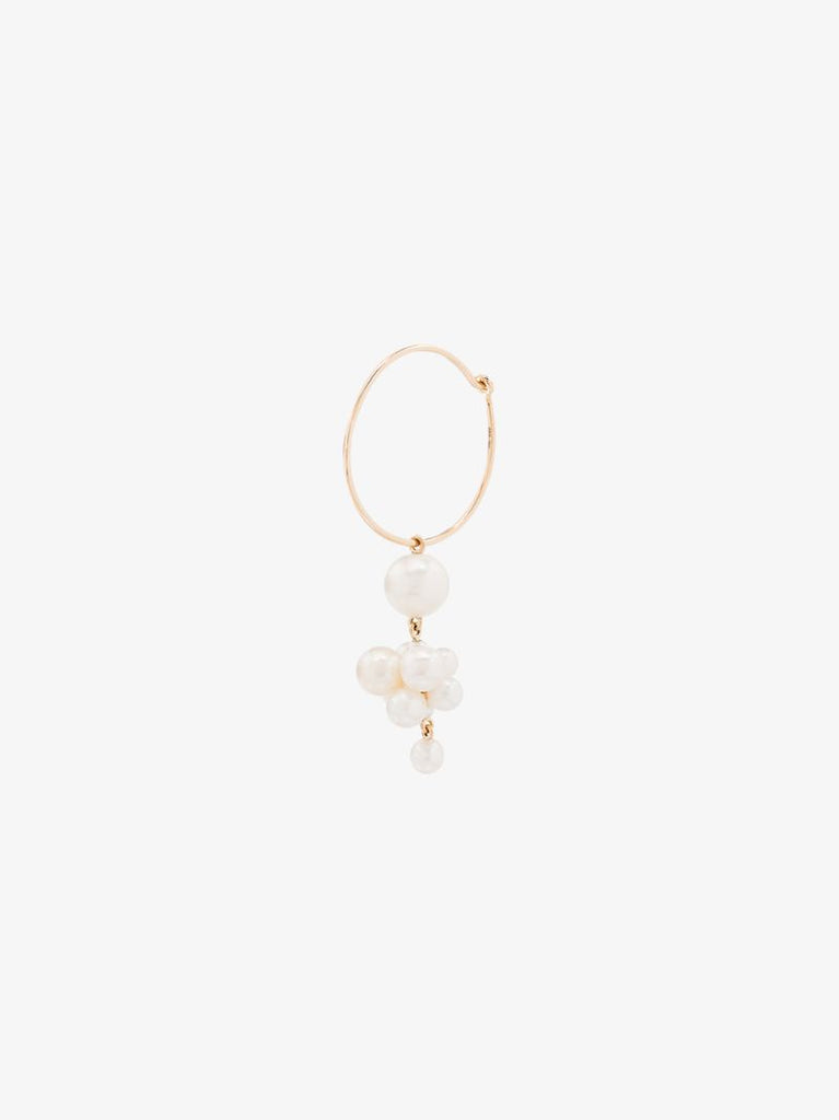14k Yellow Gold Botticelli Pearl Hoop Earring