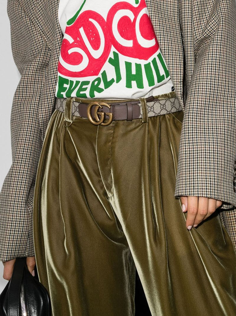 Brown Gg Marmont Leather Belt