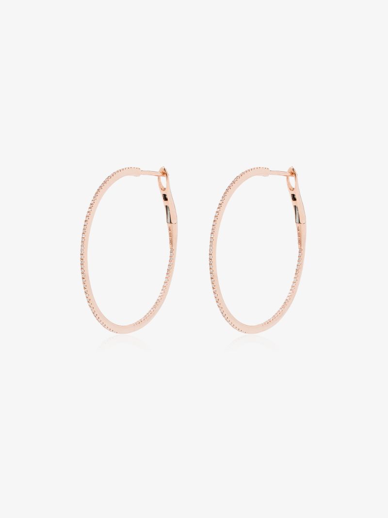 14k Rose Gold Marge Diamond Hoop Earrings