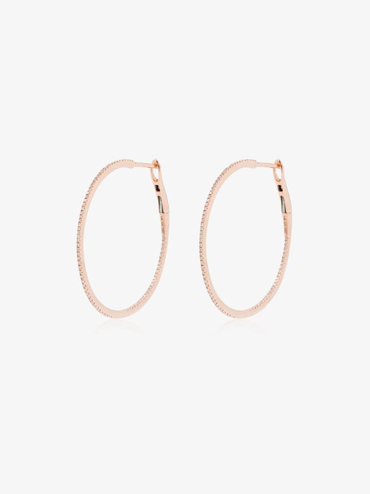 14k Rose Gold Marge Diamond Hoop Earrings