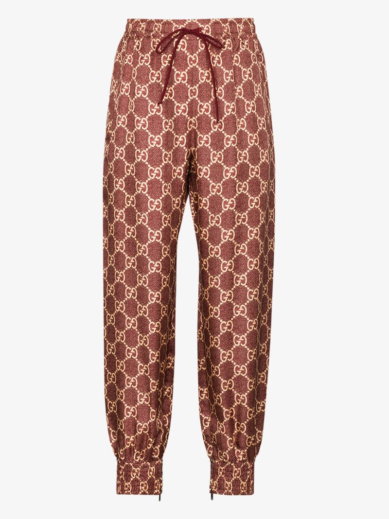 Red Gg Supreme Canvas Track Pants