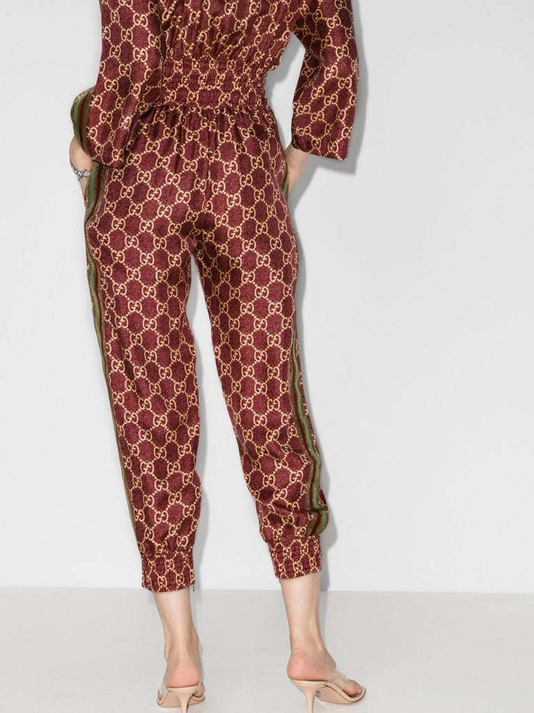 Red Gg Supreme Canvas Track Pants