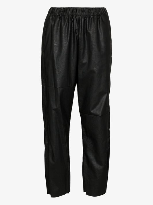 High Waist Faux Leather Track Pants