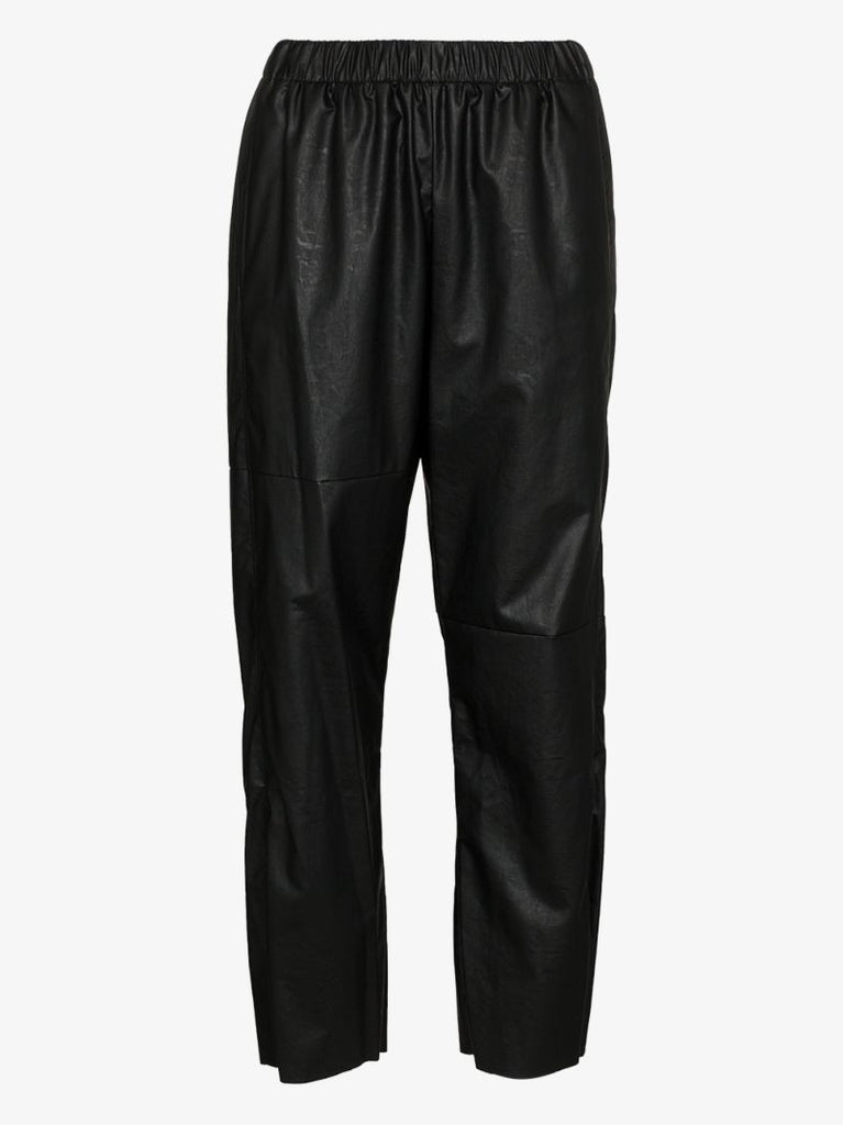 High Waist Faux Leather Track Pants