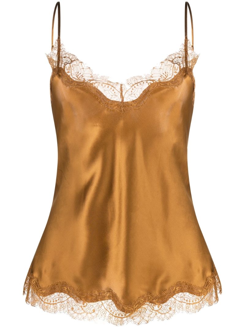 Scarlett Lace Trim Silk Camisole