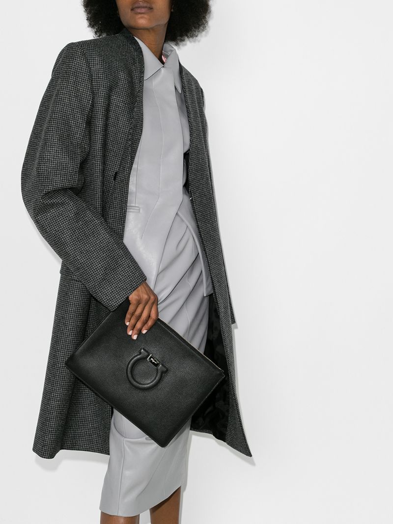 Black Gancini Leather Pouch
