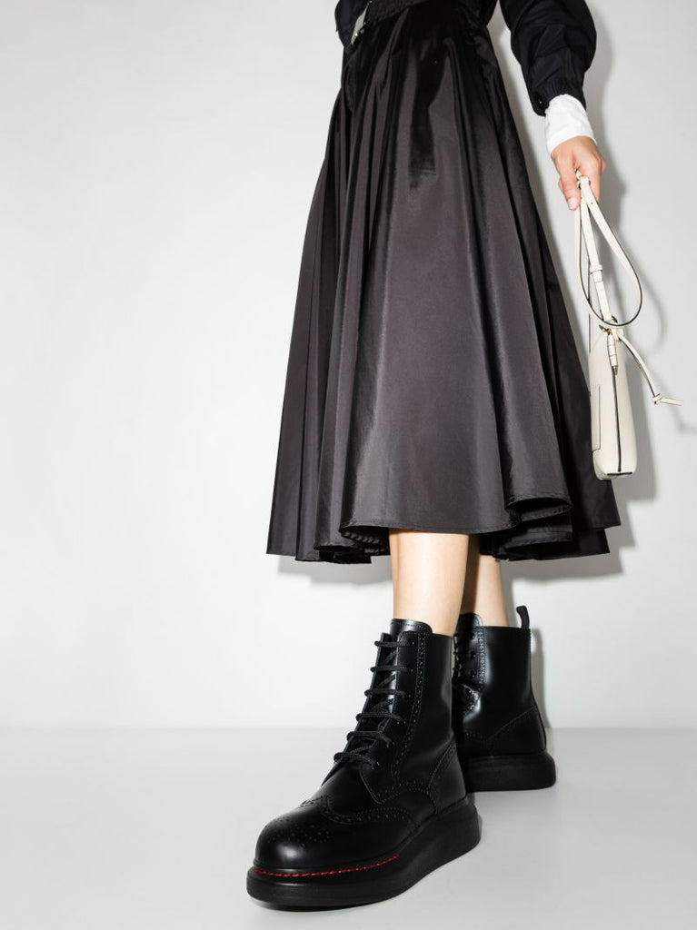 Black Hybrid Lace-up Boots