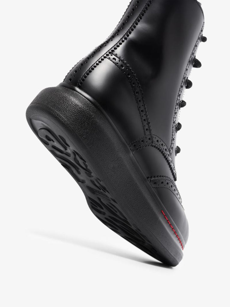 Black Hybrid Lace-up Boots