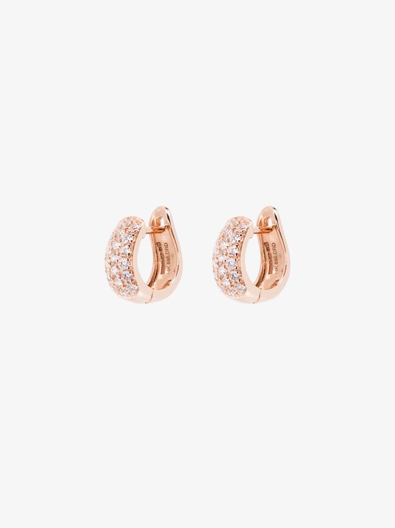 14k Rose Gold Drd Large Huggie Diamond Earrings