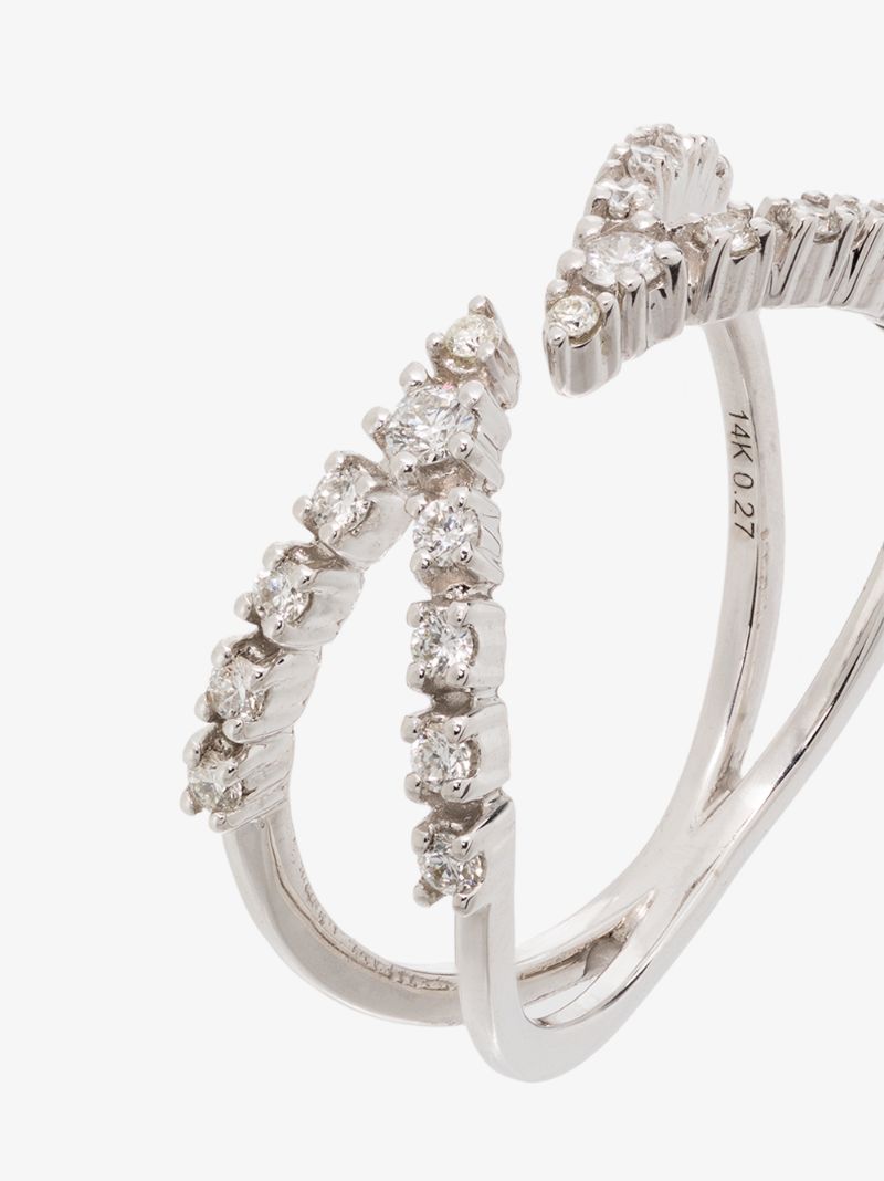 14k White Gold Ava Bea Open Bypass Diamond Ring