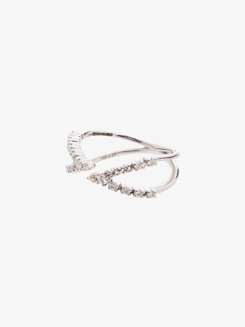 14k White Gold Ava Bea Open Bypass Diamond Ring