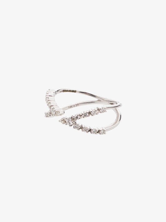 14k White Gold Ava Bea Open Bypass Diamond Ring