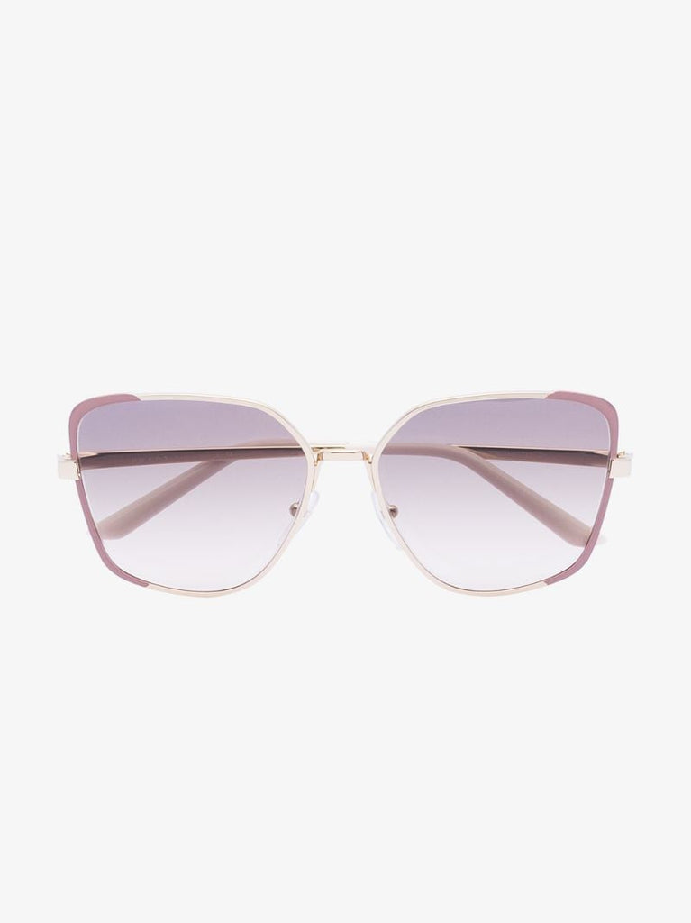 Gold Tone Square Cat Eye Sunglasses