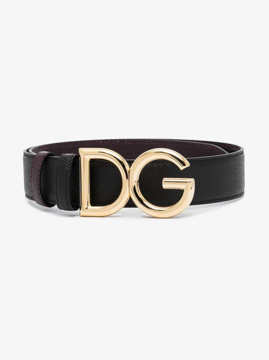 Black Gold Tone Logo Belt