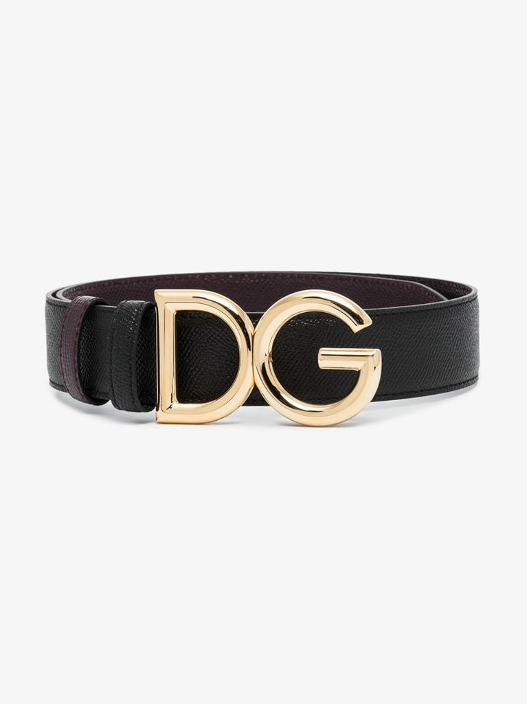 Black Gold Tone Logo Belt