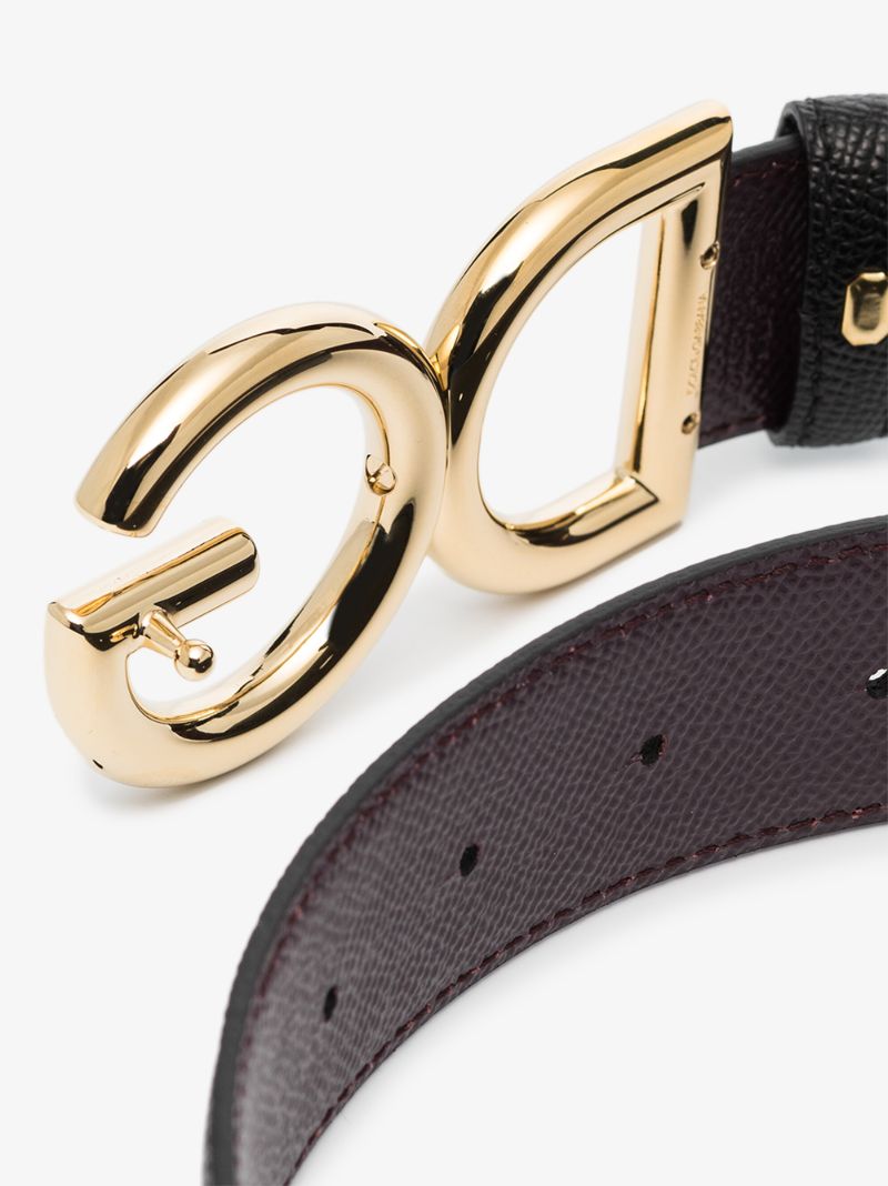 Black Gold Tone Logo Belt