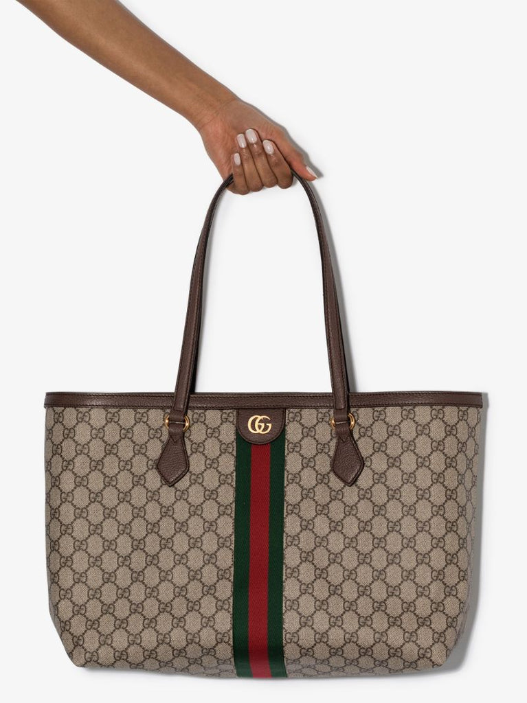 Neutral Ophidia Medium Gg Supreme Tote Bag