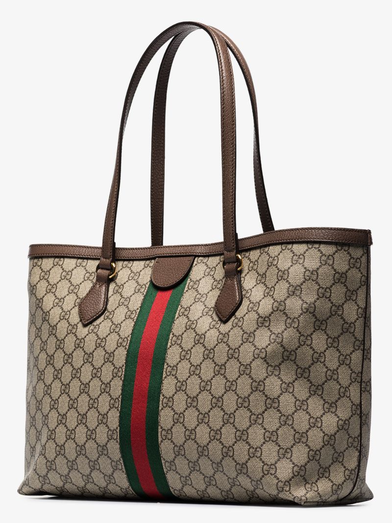 Neutral Ophidia Medium Gg Supreme Tote Bag