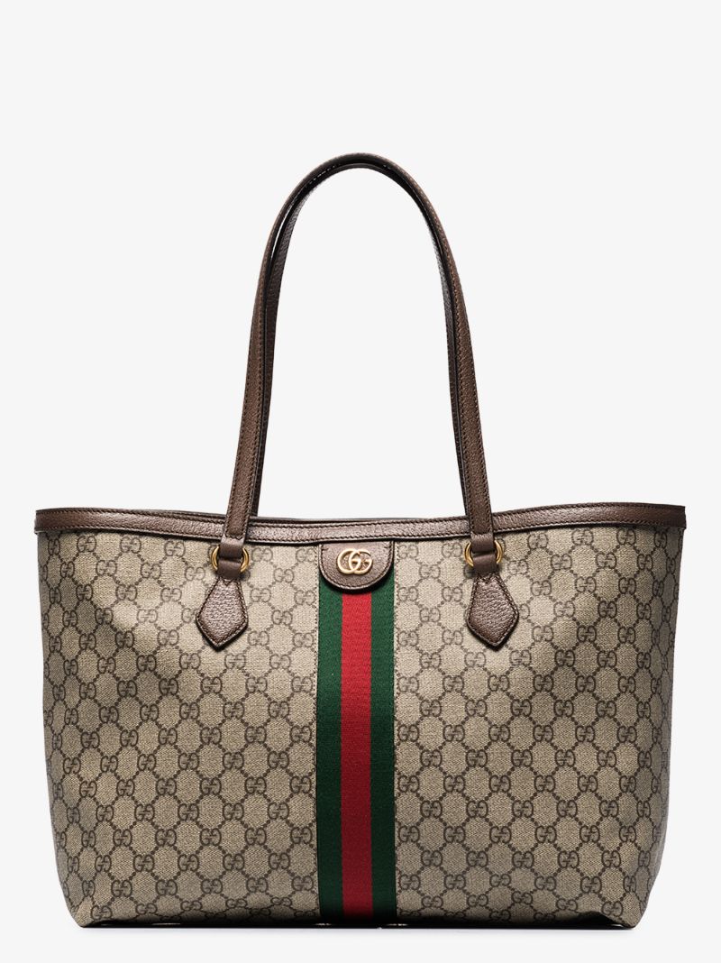 Neutral Ophidia Medium Gg Supreme Tote Bag