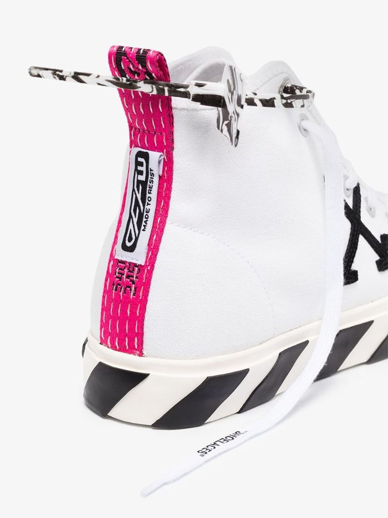 White Vulcanized High Top Sneakers