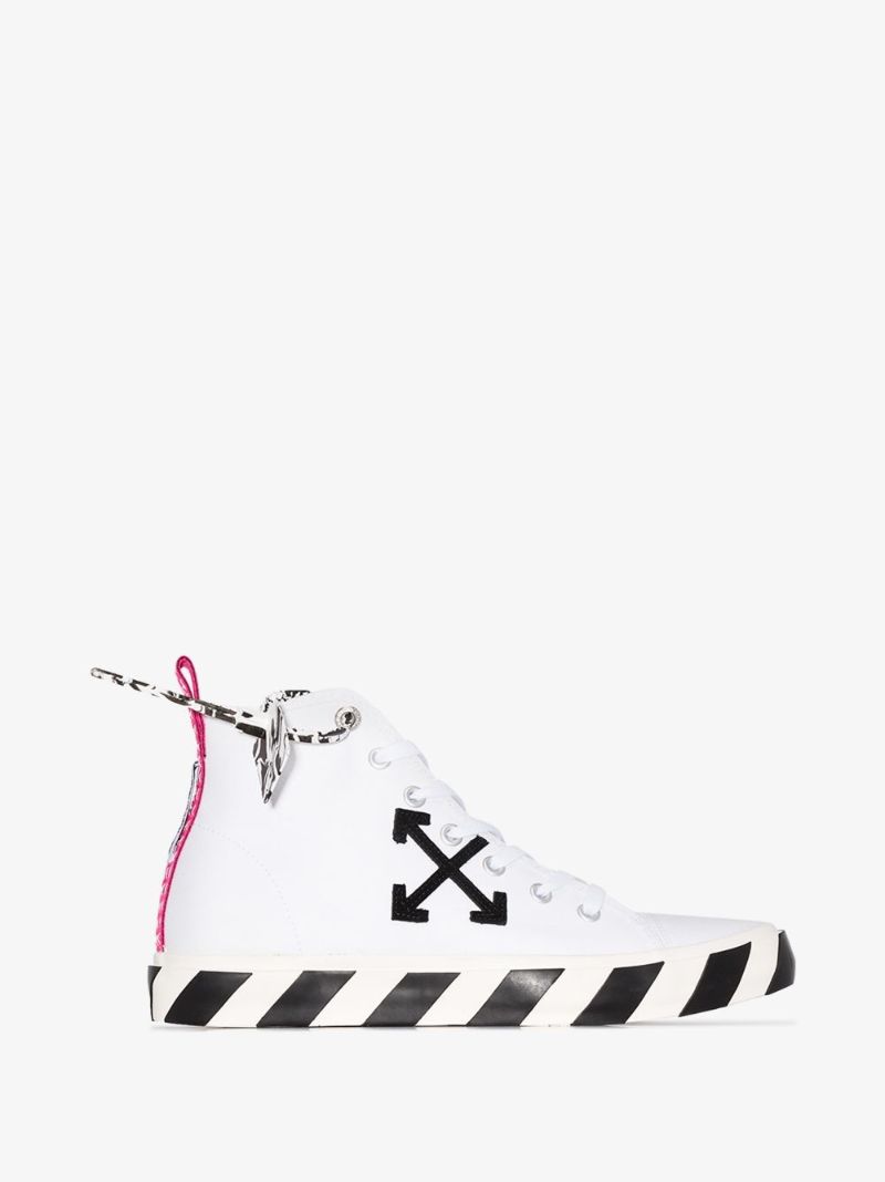 White Vulcanized High Top Sneakers