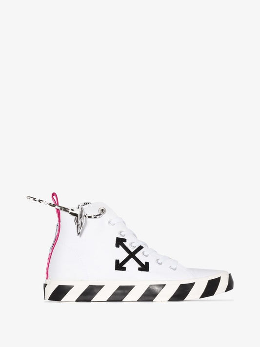 White Vulcanized High Top Sneakers