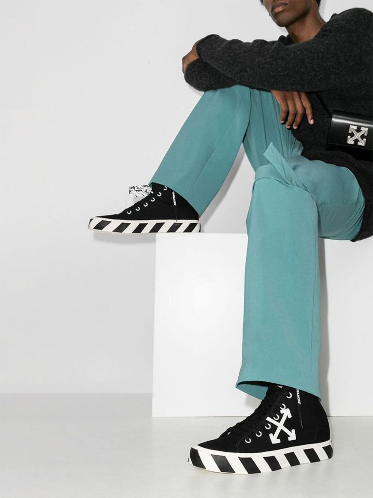 Black Vulcanized High Top Sneakers