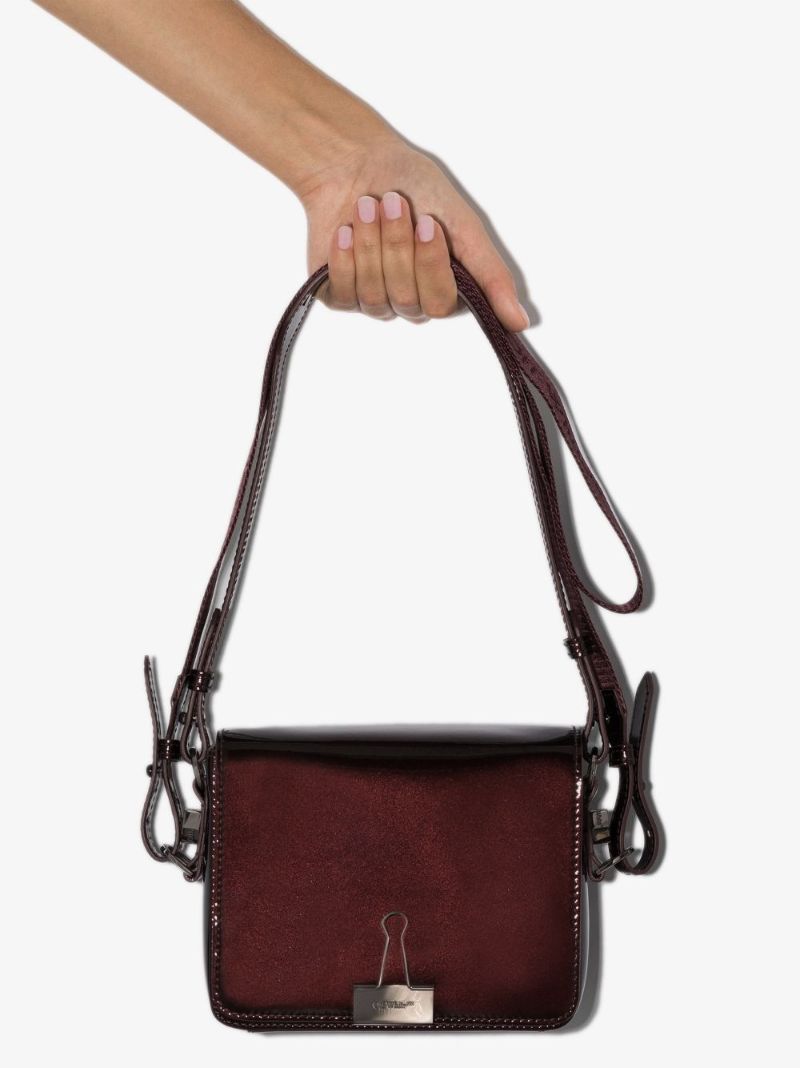 Binder Clip Patent-leather Shoulder Bag