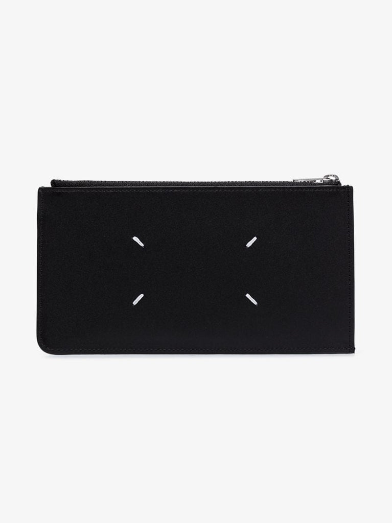 Black Four-stitch Leather Card Holder