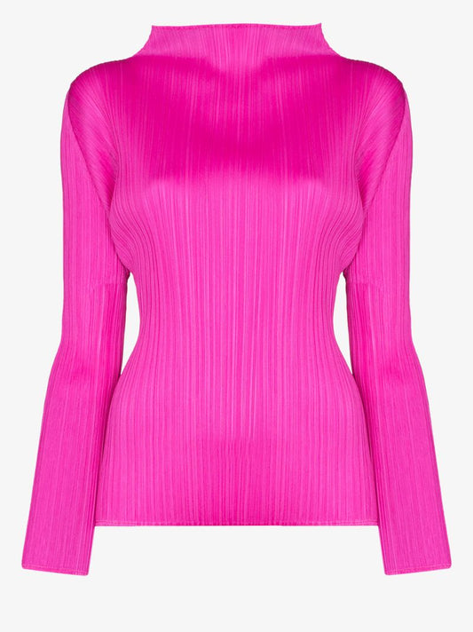 Basic Long Sleeve PlissÃ_x0083_Â© Top