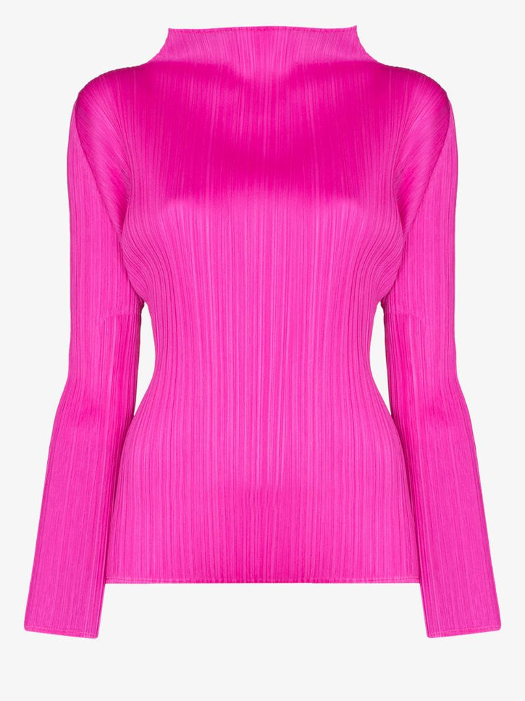Basic Long Sleeve PlissÃ_x0083_Â© Top
