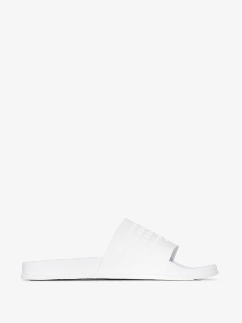 White Embossed Logo Slides