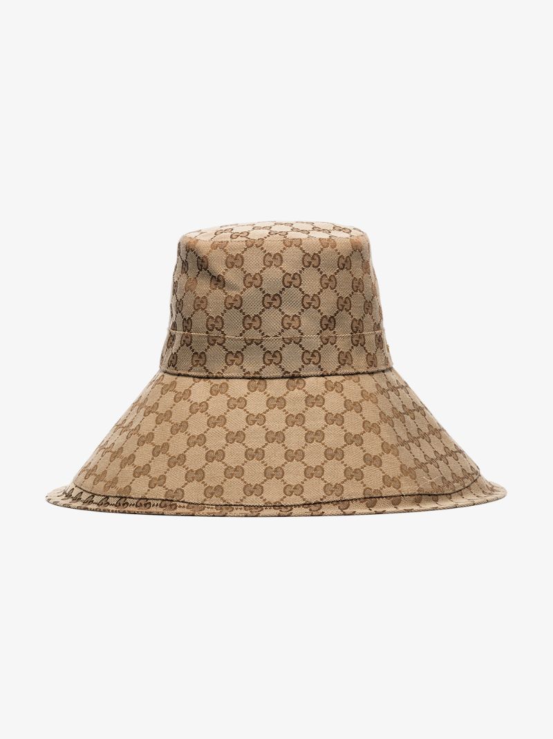 Brown Gg Supreme Canvas Wide Brim Hat