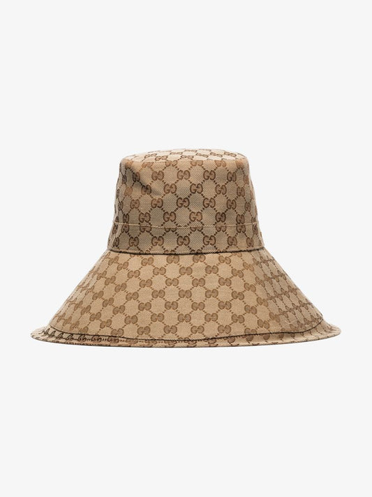 Brown Gg Supreme Canvas Wide Brim Hat