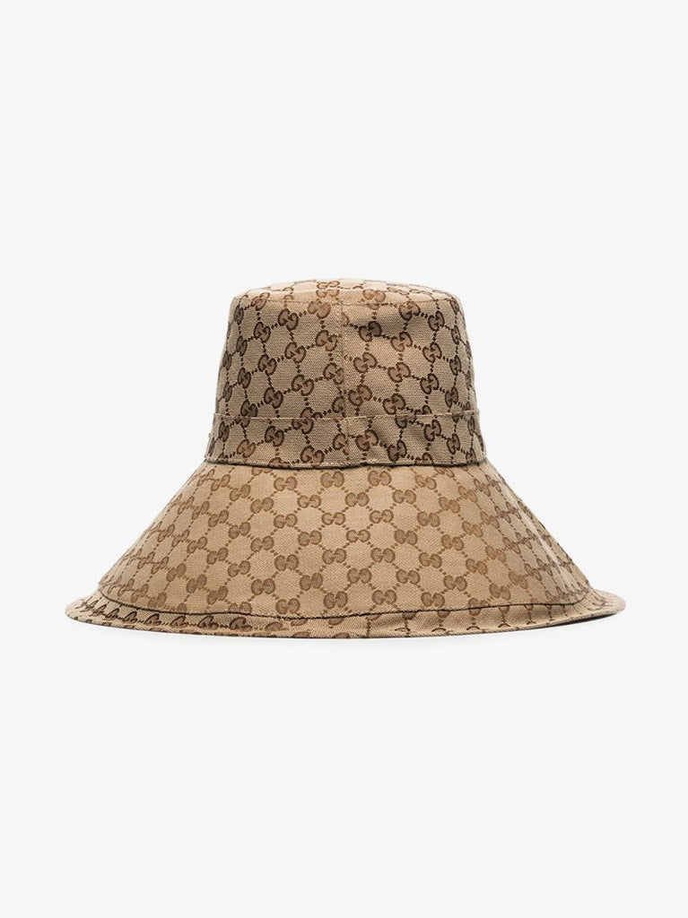 Brown Gg Supreme Canvas Wide Brim Hat