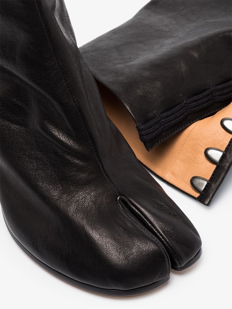 Black Tabi 80 Leather Ankle Boots
