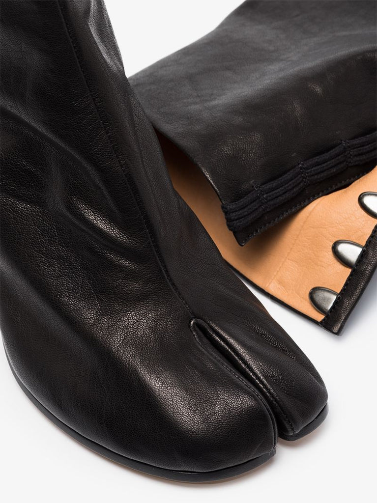 Black Tabi 80 Leather Ankle Boots