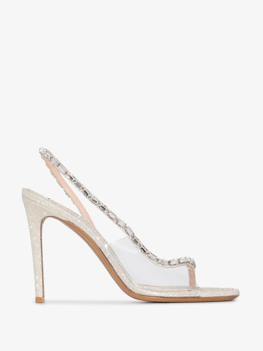 Silver Elizabeth 100 Embellished Leather Sandals