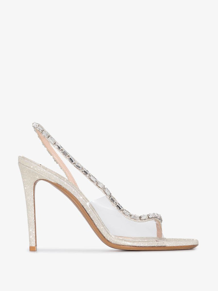 Silver Elizabeth 100 Embellished Leather Sandals