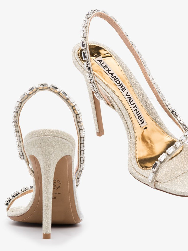 Silver Elizabeth 100 Embellished Leather Sandals