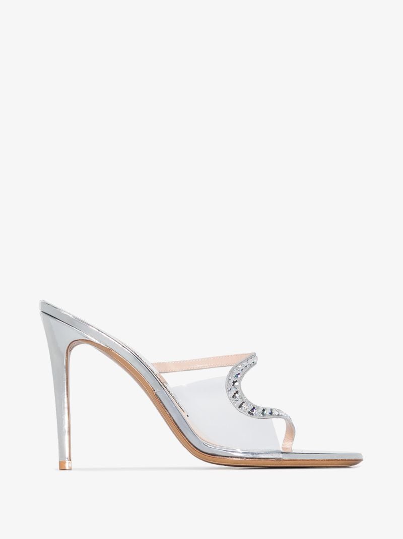 Silver Ava Ghost 100 Leather Sandals