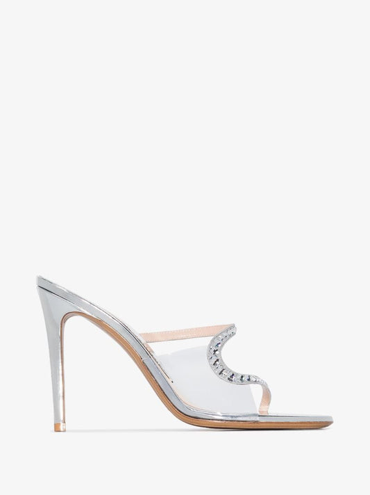 Silver Ava Ghost 100 Leather Sandals