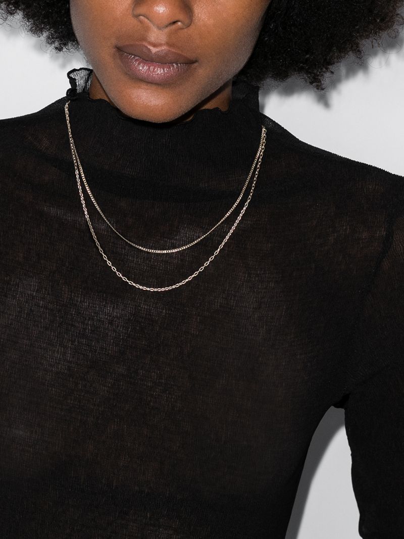 14k Yellow Gold Double Chain Necklace