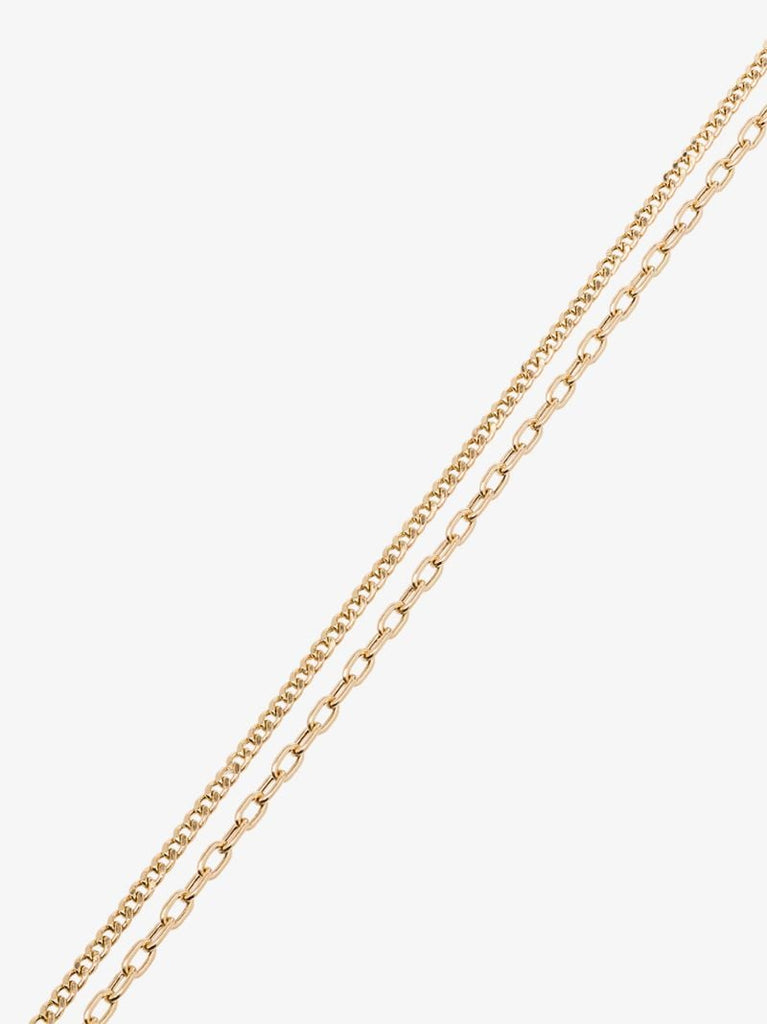 14k Yellow Gold Double Chain Necklace