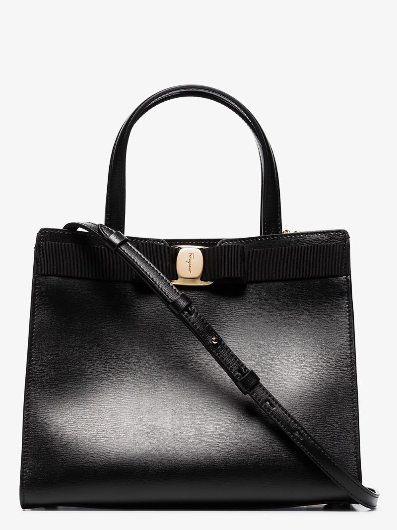 Black Vara Leather Shoulder Bag