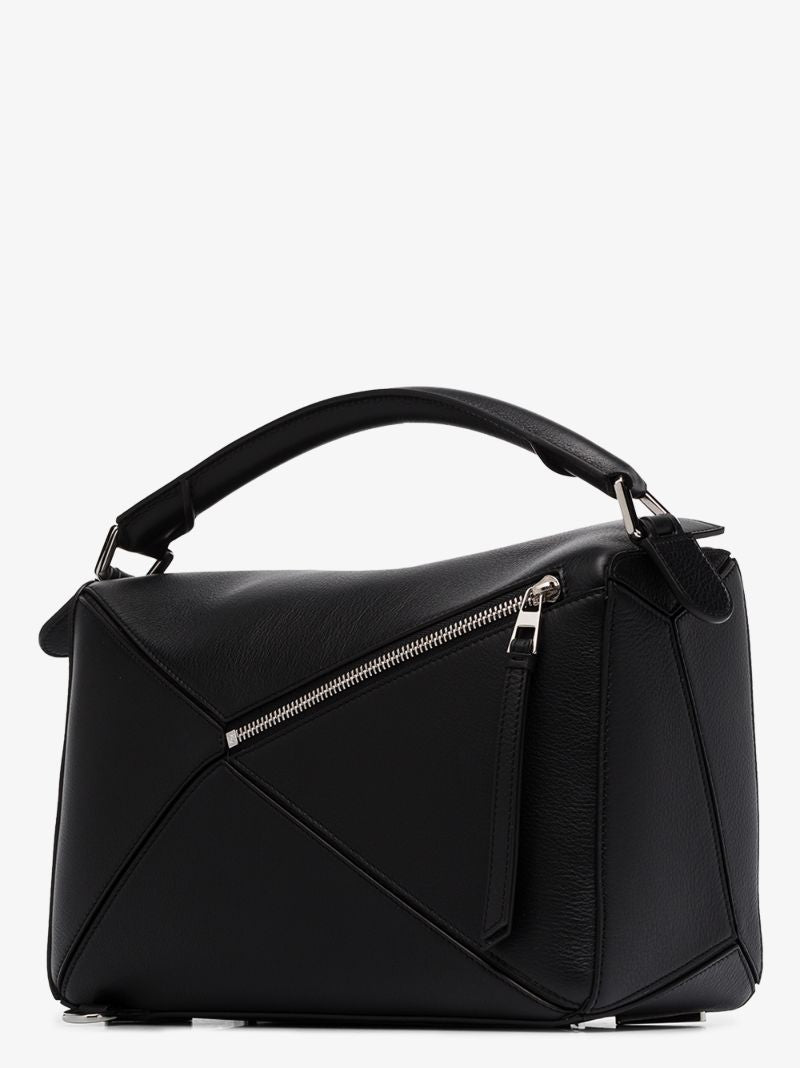 Black Puzzle Medium Leather Shoulder Bag