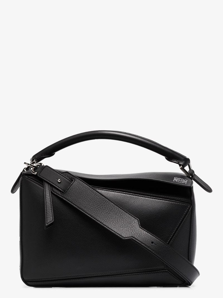 Black Puzzle Medium Leather Shoulder Bag