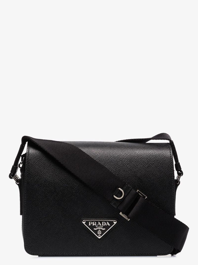Black Saffiano Leather Messenger Bag