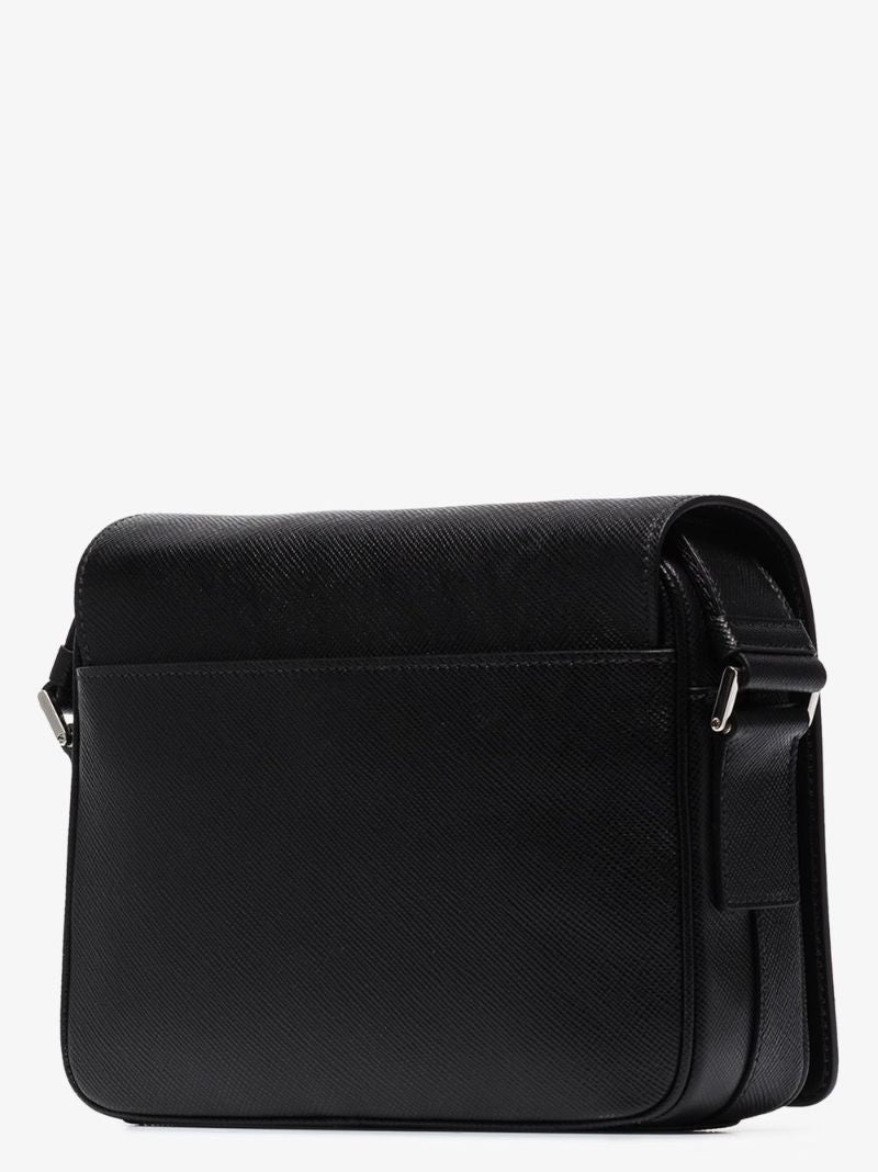 Black Saffiano Leather Messenger Bag