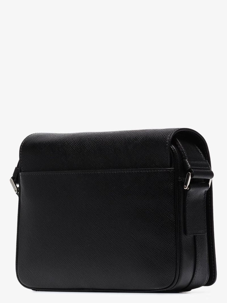 Black Saffiano Leather Messenger Bag